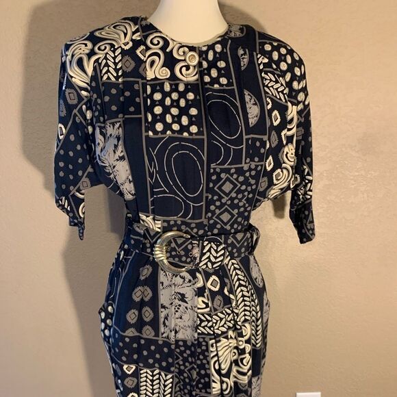 Vintage Tribal Print Geometric Dress Belt M - Picture 13 of 16